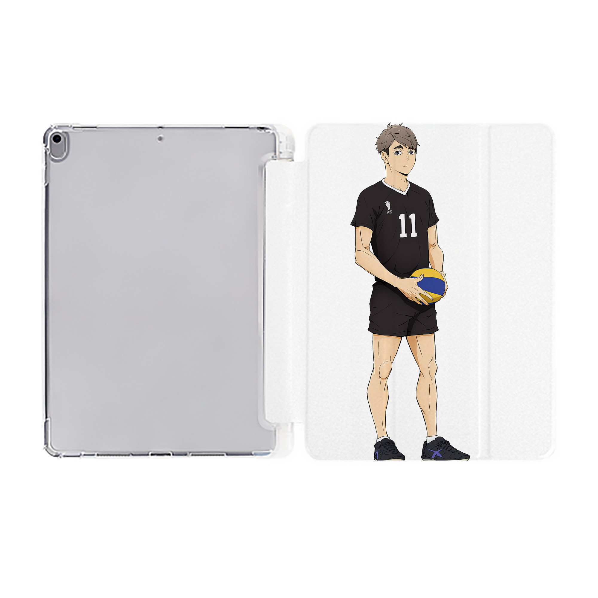 （画像用） ハイキュー!! Haikyu!! IPad ケース ペン収納付き 三つ折りスタンド PUレザー×シリコン 対応機種9.5/10.5/10.9インチ